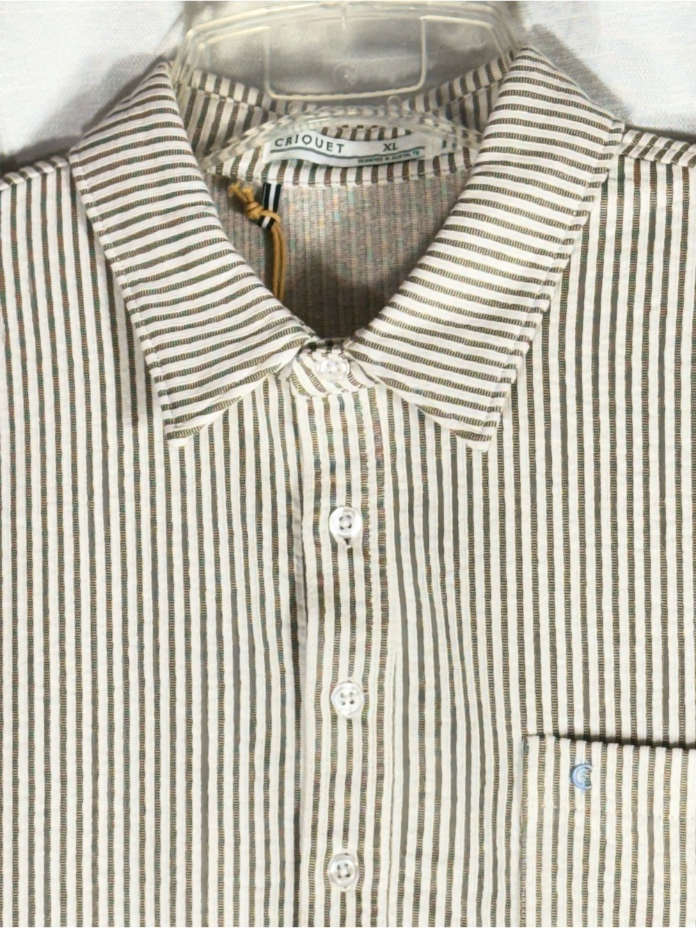 Criquet XL Seersucker Knit Men's Terracotta 4 Button-Up Shirt